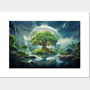 Ancient Tree Of Life Peaceful Nature Fantasy World Harmony Imagination Posters and Art